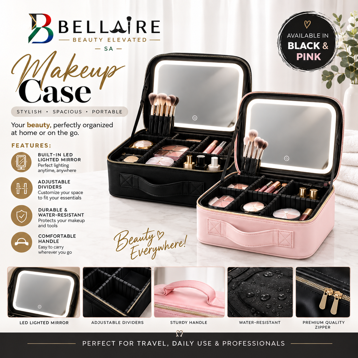 Bellaire™ Portable Beauty Makeup Case