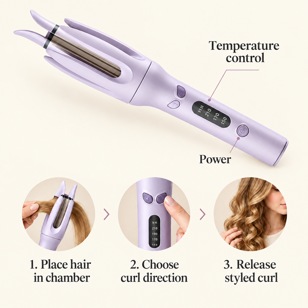 Light-purple curler graphic